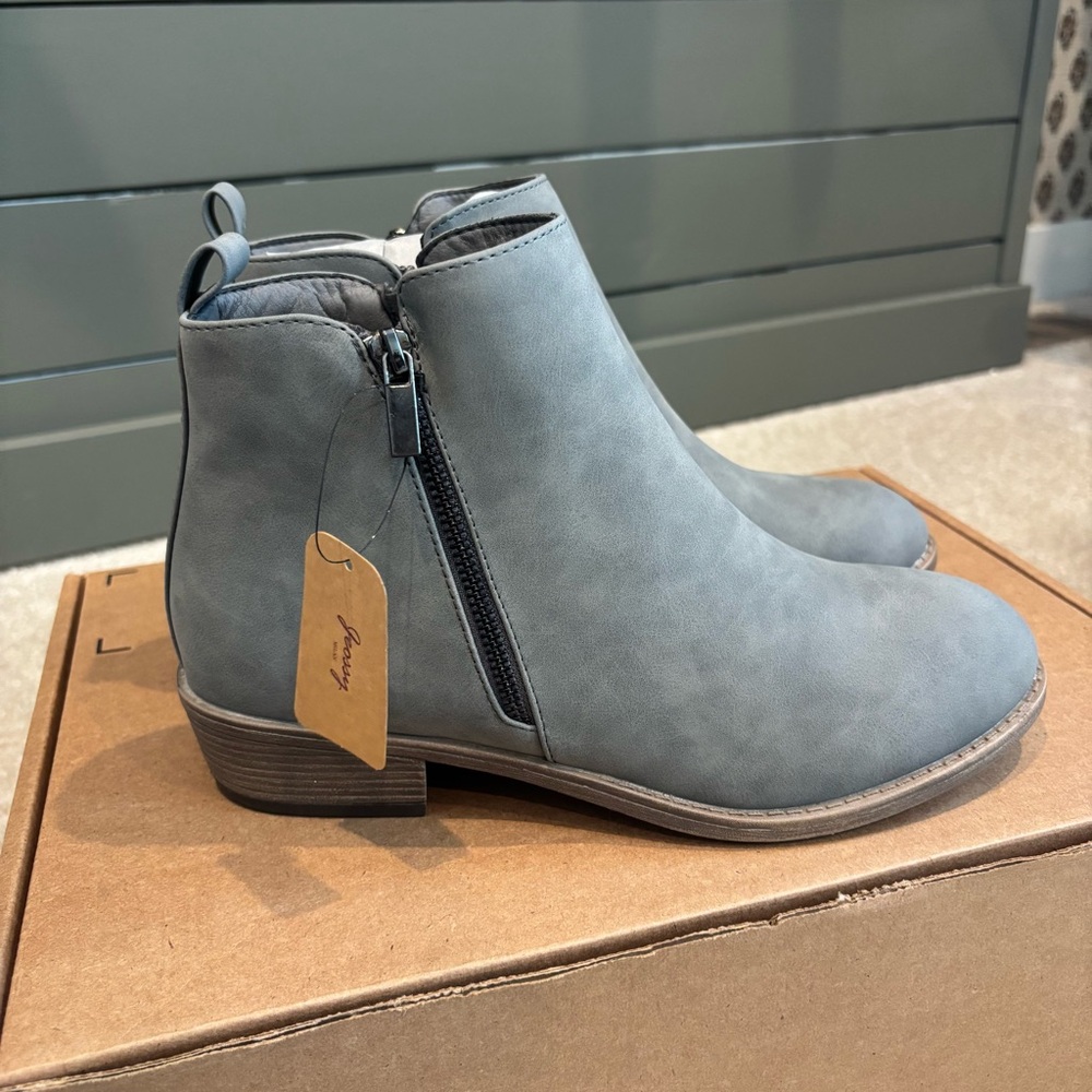Women’s Jeossy Gray Ankle Boots Side Zipper - Picture 3 of 7